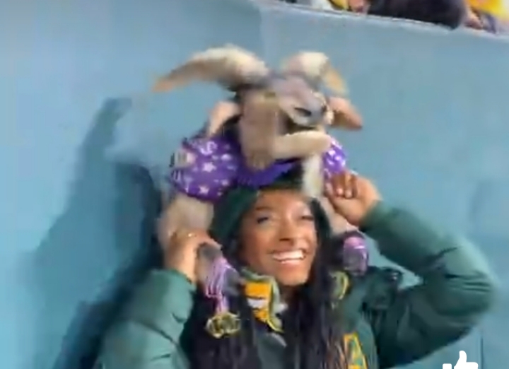 Simone Biles Honored by Packers Fan with Custom GOAT Hat SPORTPUNDIT